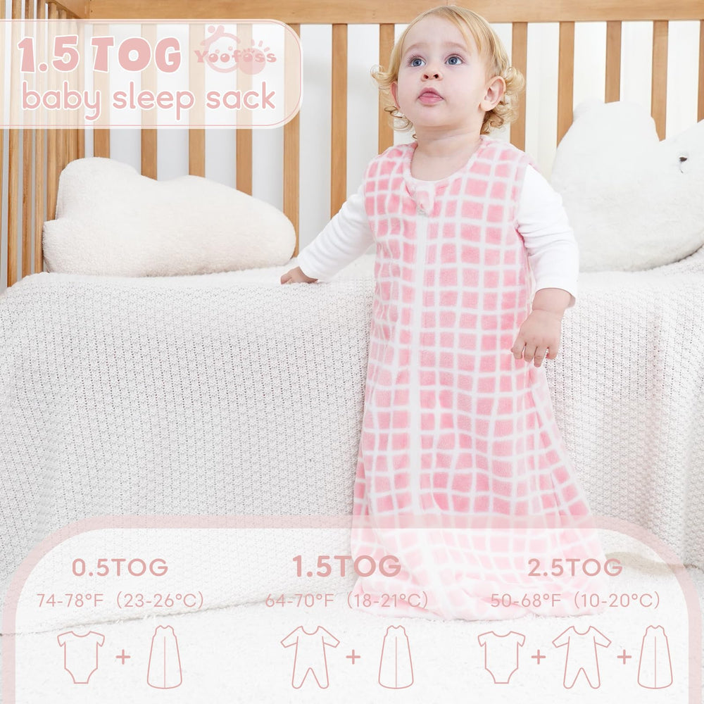 Yoofoss sleep sack worn by baby in a cozy sleeping scene