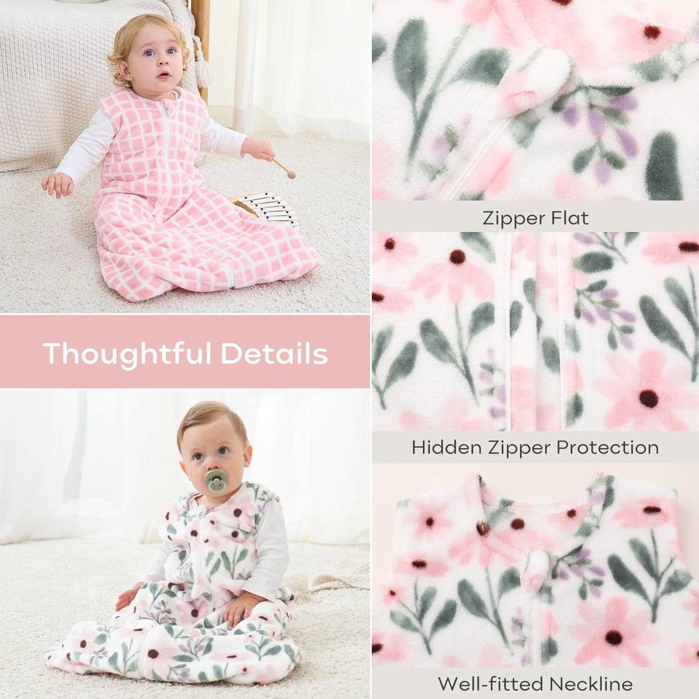 Yoofoss sleep sack size chart showing S to XL options