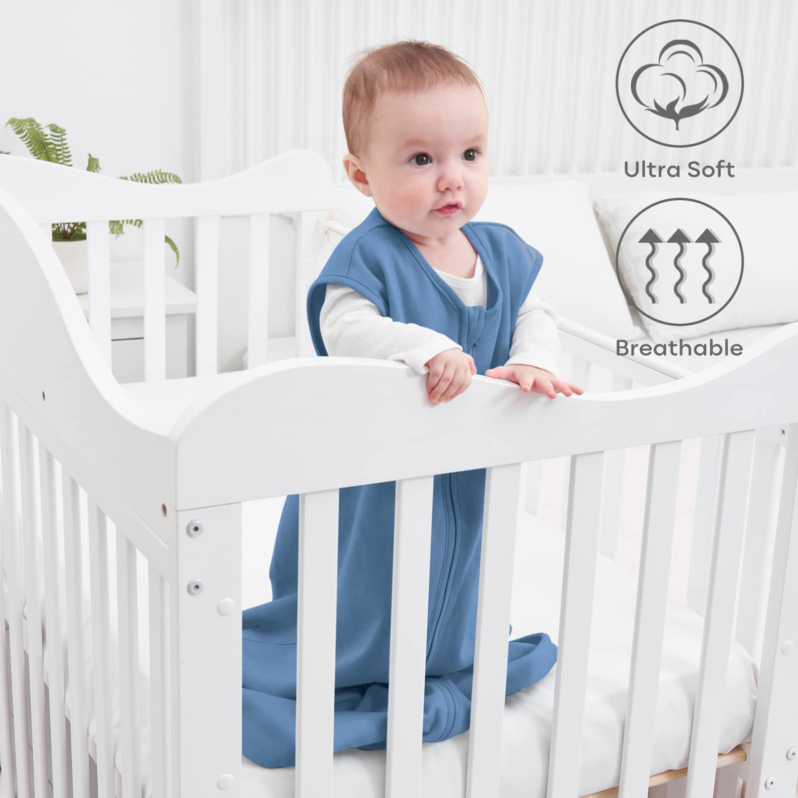 Yoofoss sleep sack 2-way zipper for quick midnight changes