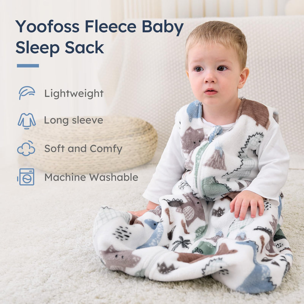 Yoofoss sleep sack with 2-way zipper enables easy dressing and nightly changes.