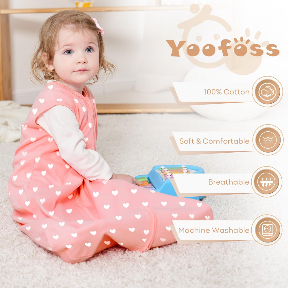 Yoofoss sleep sack with 2-way zipper aids quick midnight diaper changes.