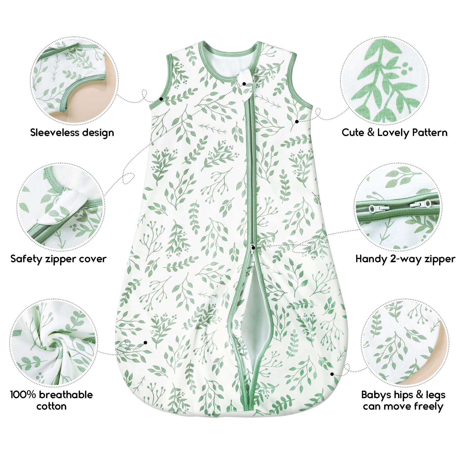 Yoofoss sleep sack suited for stroller, crib, and travel use.