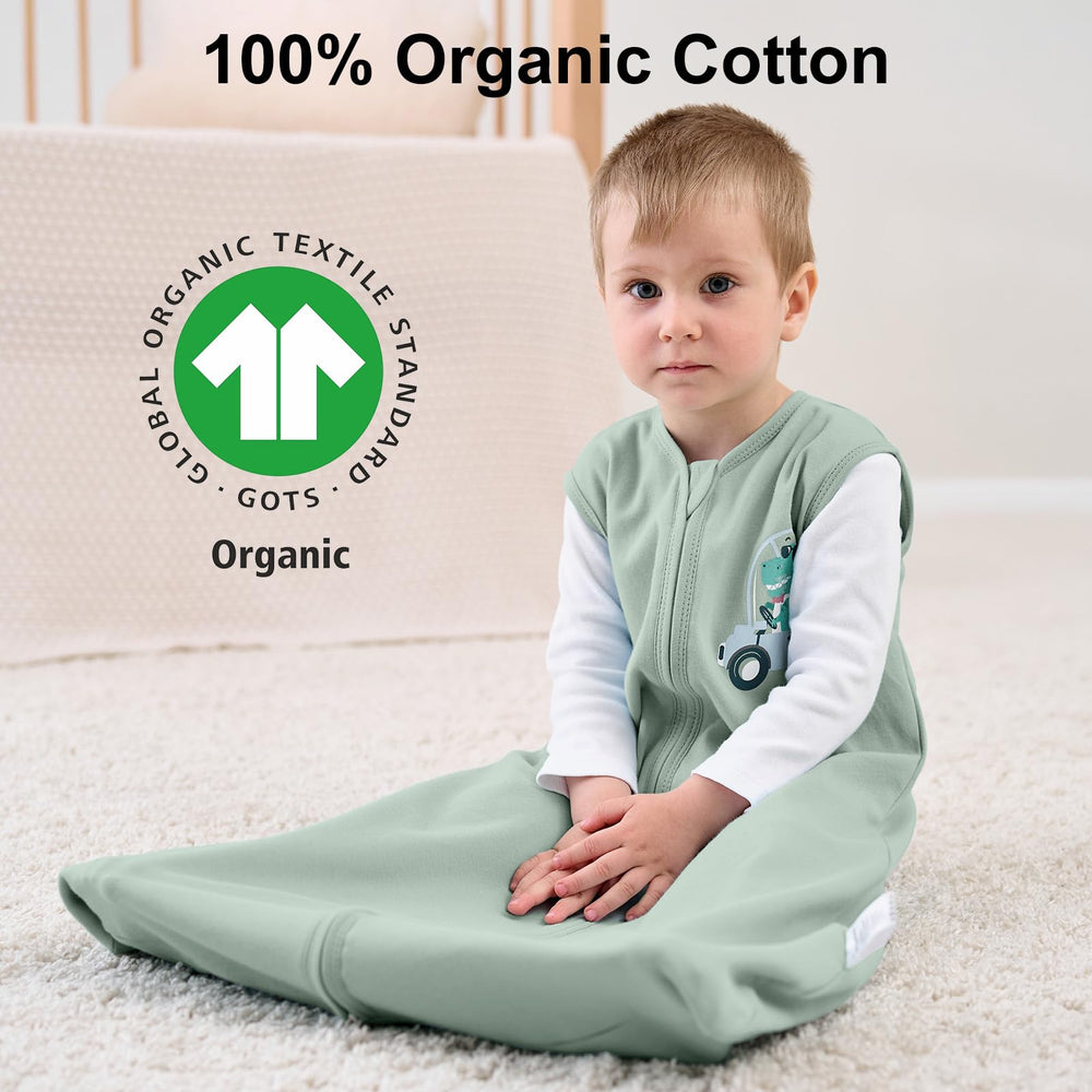 Yoofoss sleep sack showing arm and neck openings for secure fit.