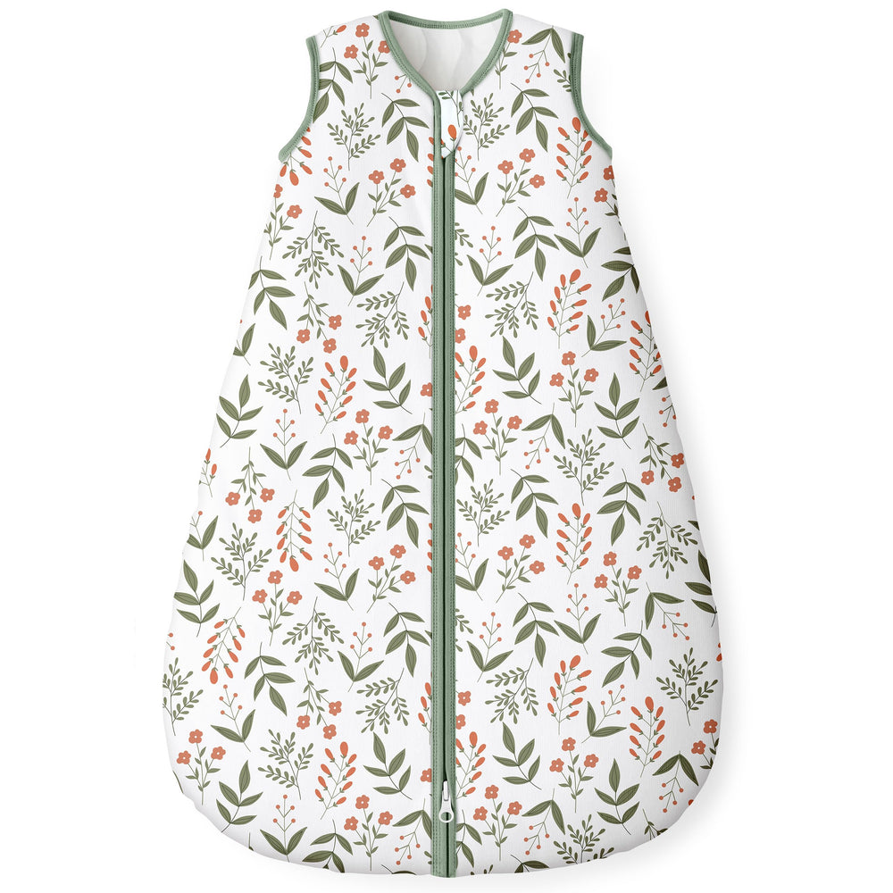 Yoofoss sleep sack front view shows breathable organic cotton for cozy sleep.