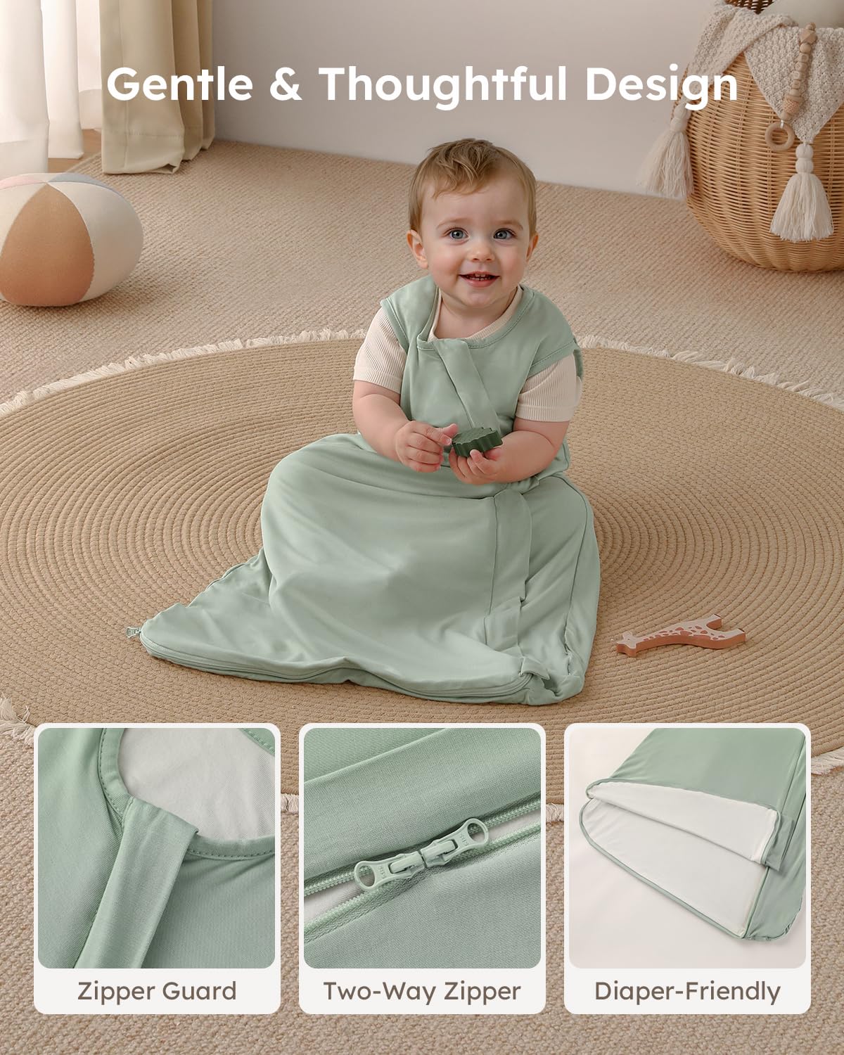Yoofoss sleep sack hip room supports natural leg movement