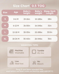 Yoofoss sleep sack provides hip room for natural movement.