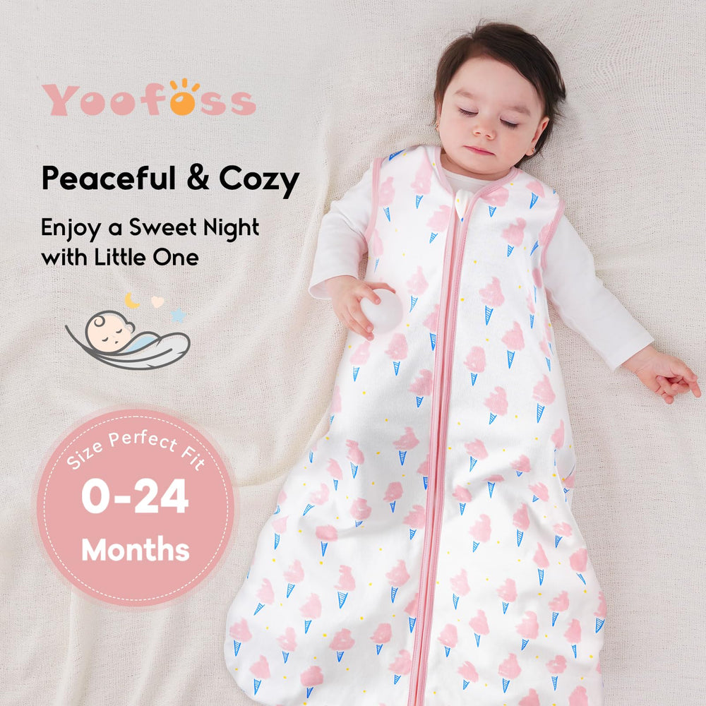 Yoofoss sleep sack worn by baby in bedtime scene