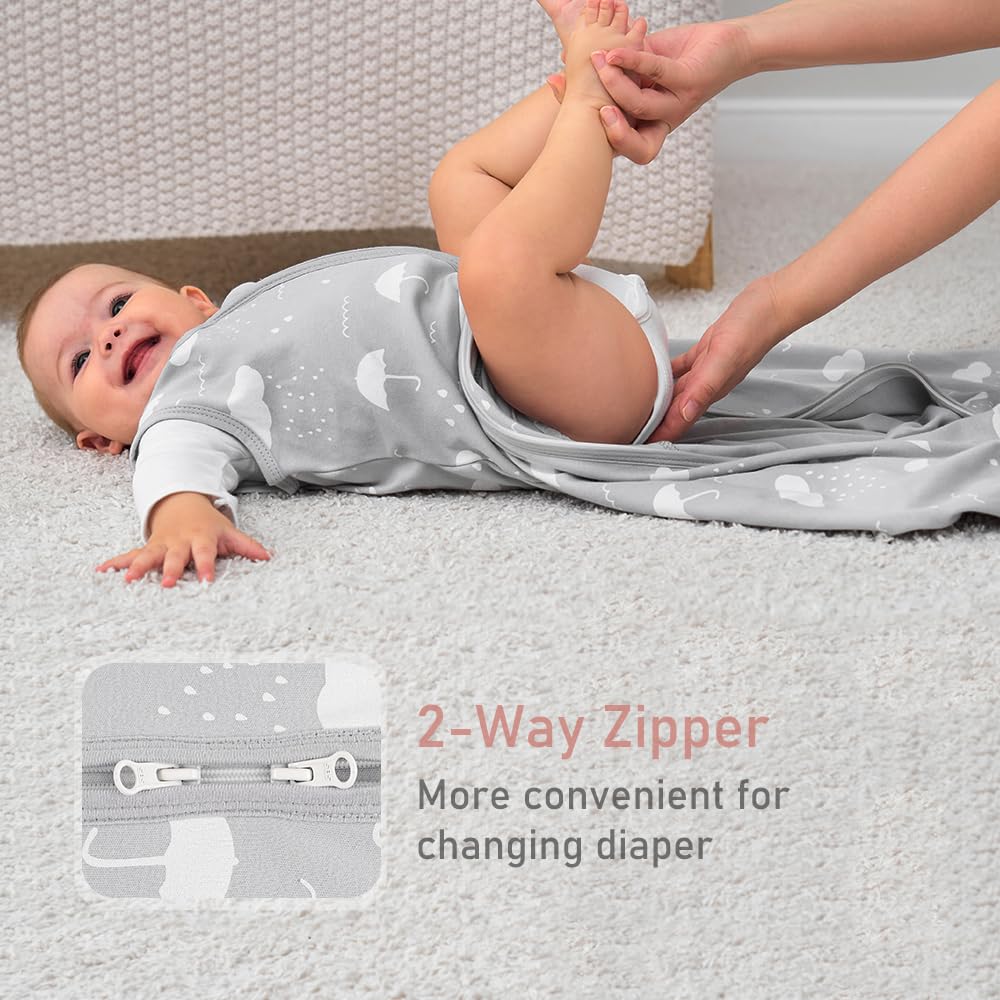 Yoofoss sleep sack leg room detail shows free movement while staying warm