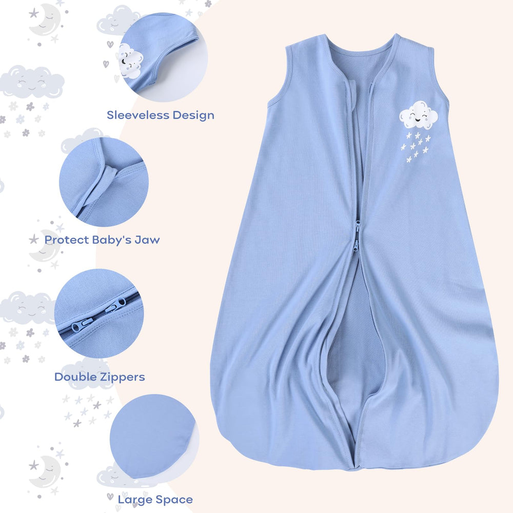 Yoofoss sleep sack leg room showing hip-friendly design for movement