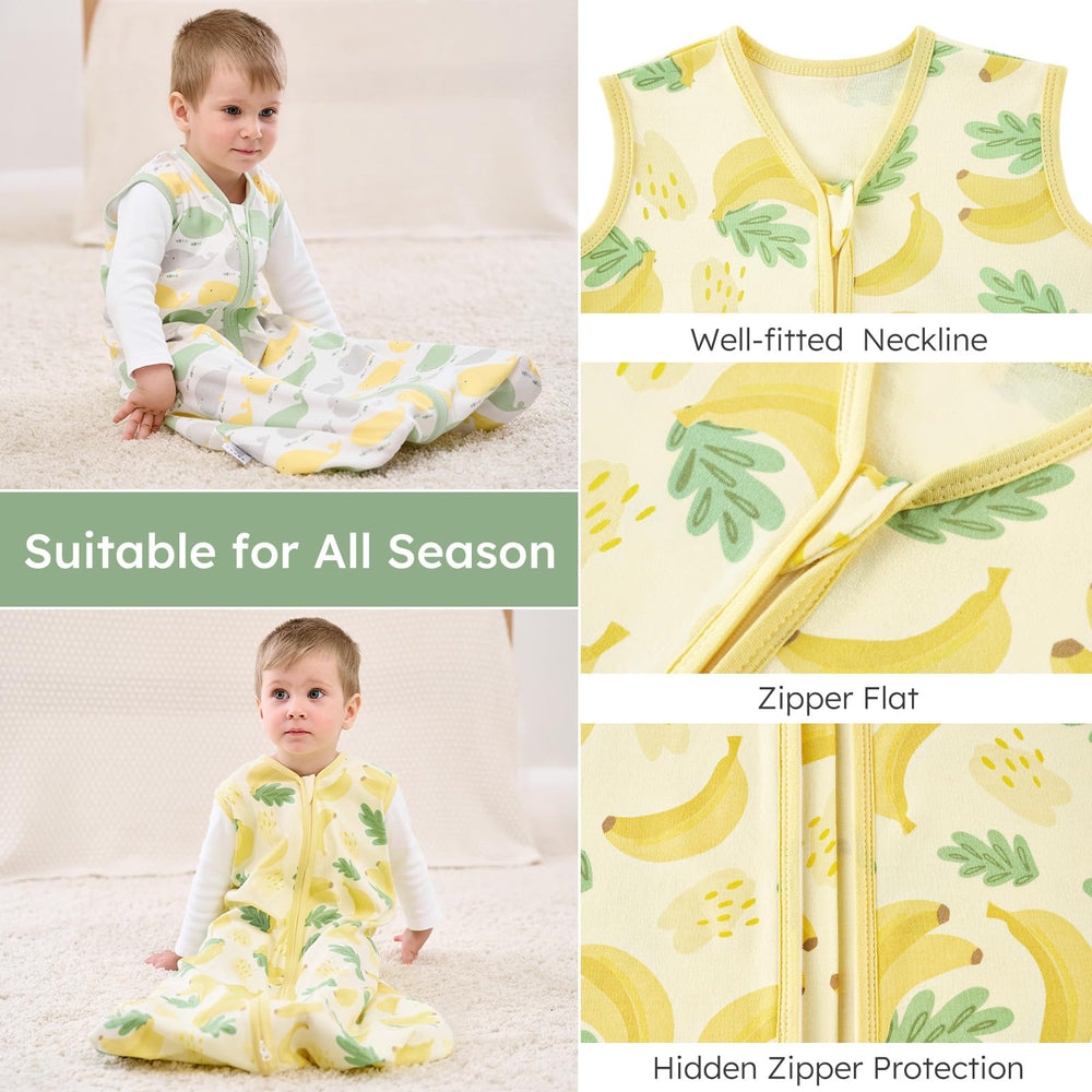 Yoofoss sleep sack leg room ensures baby can move safely while staying warm.