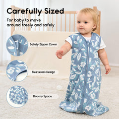 Yoofoss lightweight sleep sack in moderate temperatures keeps baby comfy.