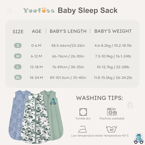 Yoofoss sleep sack available in multiple colors for year-round use.