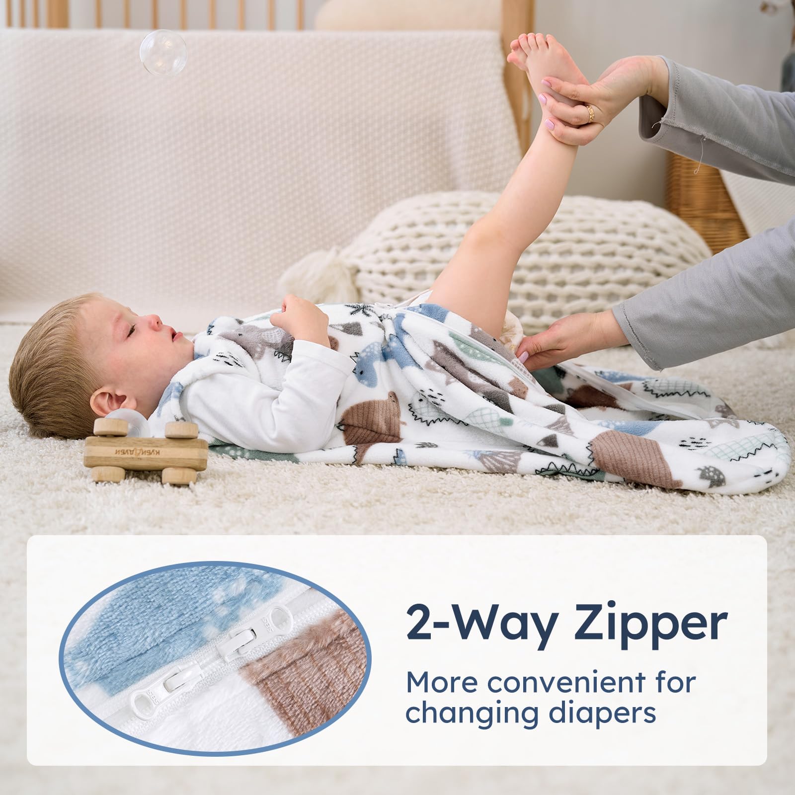 Yoofoss sleep sack safety design combines CPSC-certified safety with flexible sleeveless fit.