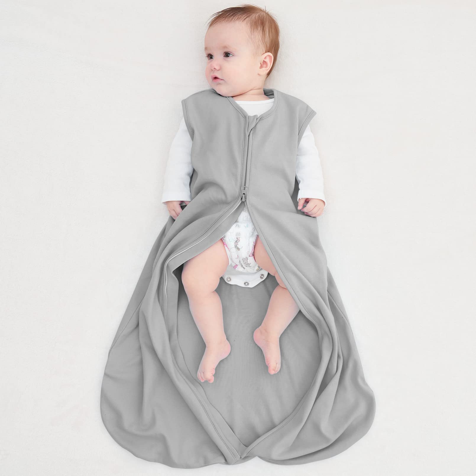 Yoofoss sleep sack interior zipper guard protects delicate skin during changes.