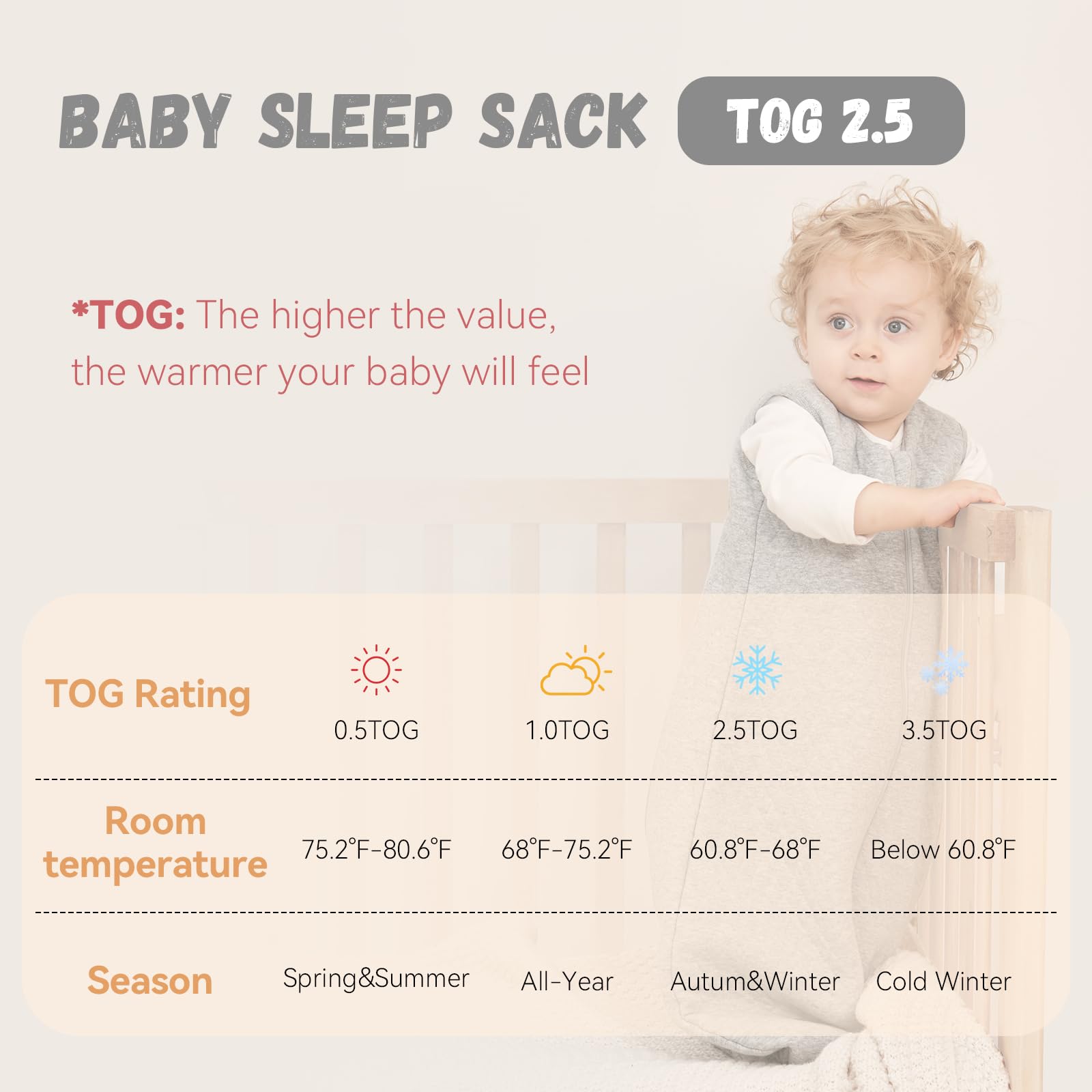 Yoofoss sleep sack safety design features snug neckline and hip-friendly fit for baby comfort.