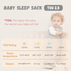 Yoofoss sleep sack safety design features snug neckline and hip-friendly fit for baby comfort.
