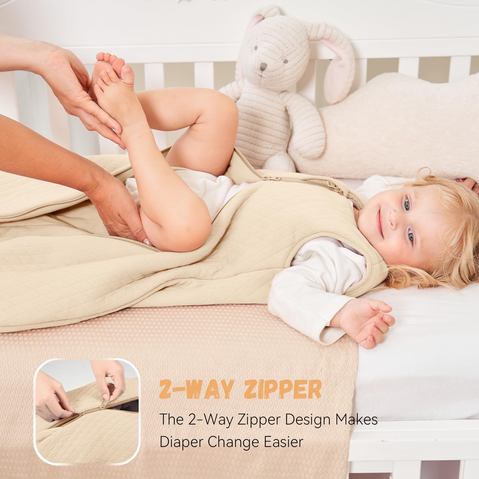 Yoofoss sleep sack neckline safety for snug, secure fit.