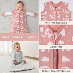 Yoofoss sleep sack top zipper cover protects baby skin during night diaper changes.