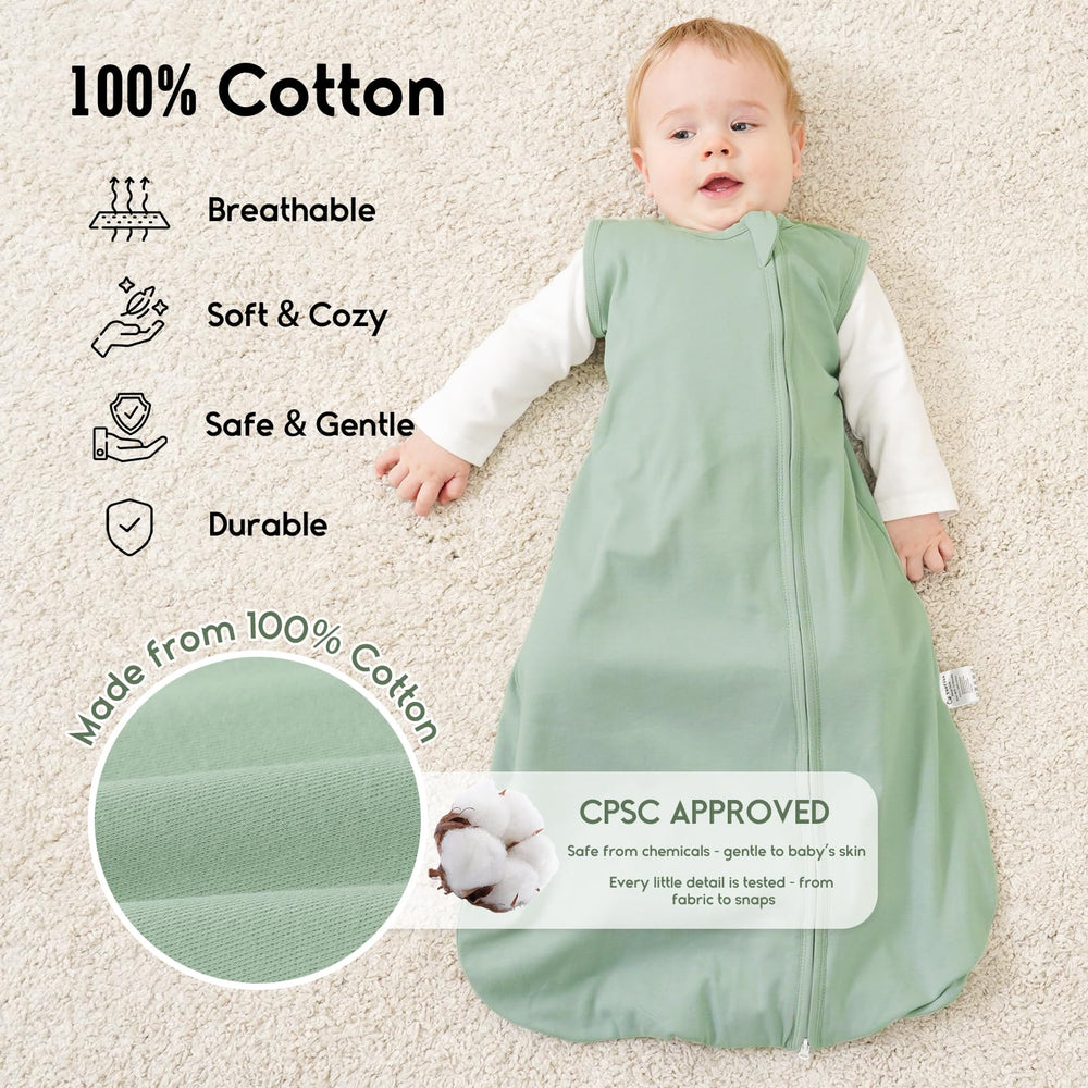 Yoofoss sleep sack with two-layer warmth for year-round coziness.