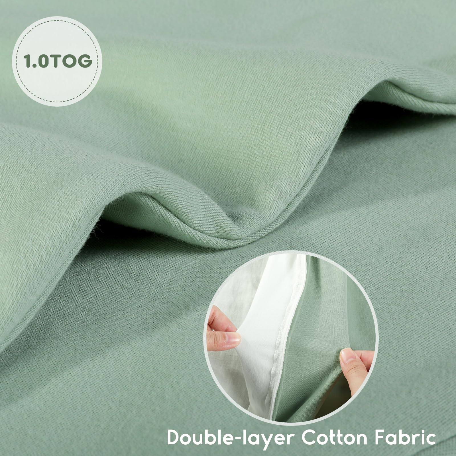 Yoofoss 2-way zipper design enables easy nighttime diaper changes.