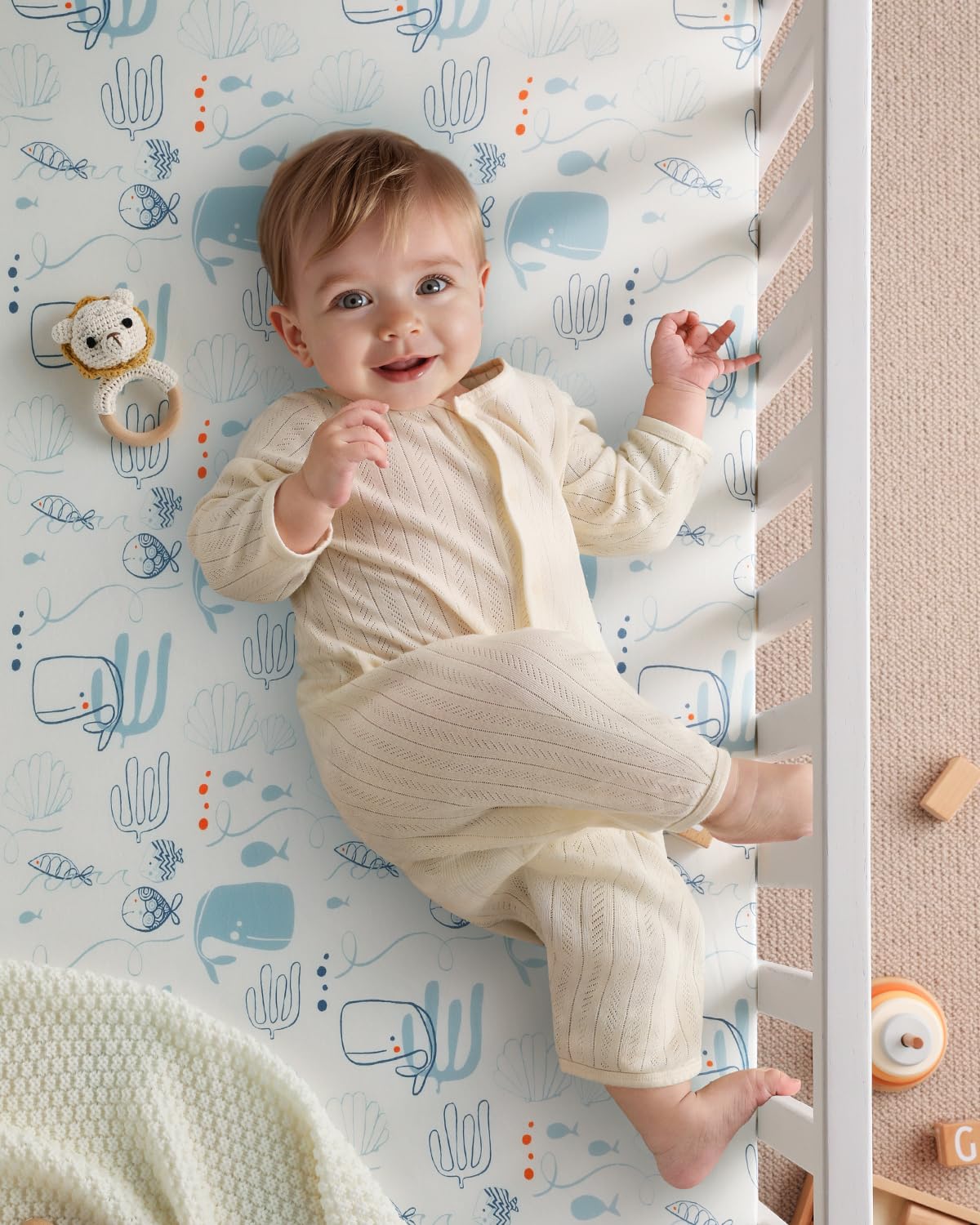 Yoofoss 52x28 crib sheet hugs standard cribs securely for safe sleep.