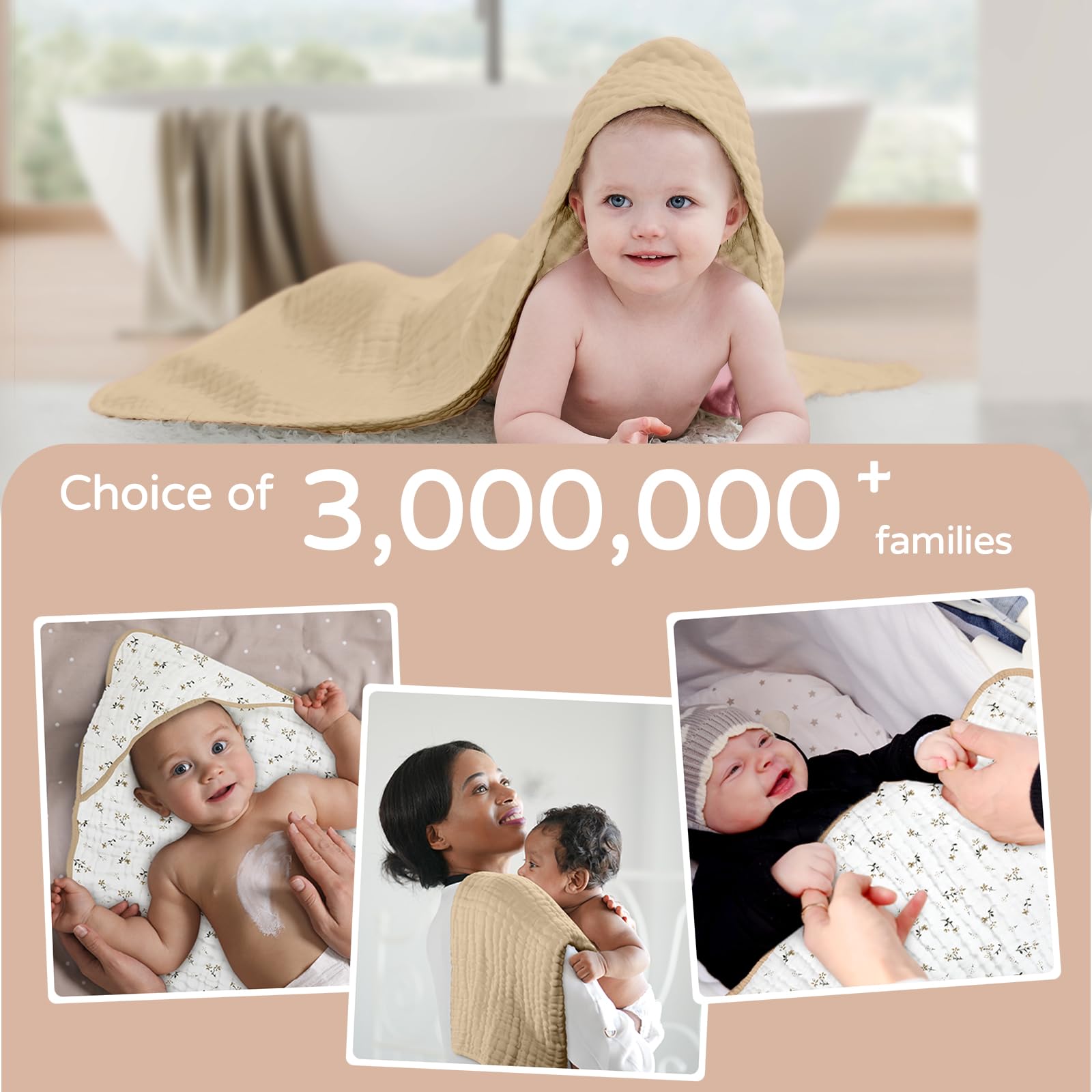 Yoofoss soft towel folded on changing mat communicates prep for easy baby care