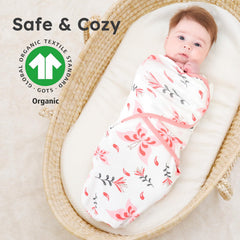 Yoofoss swaddle with hook-and-loop fasteners for adjustable snug fit.