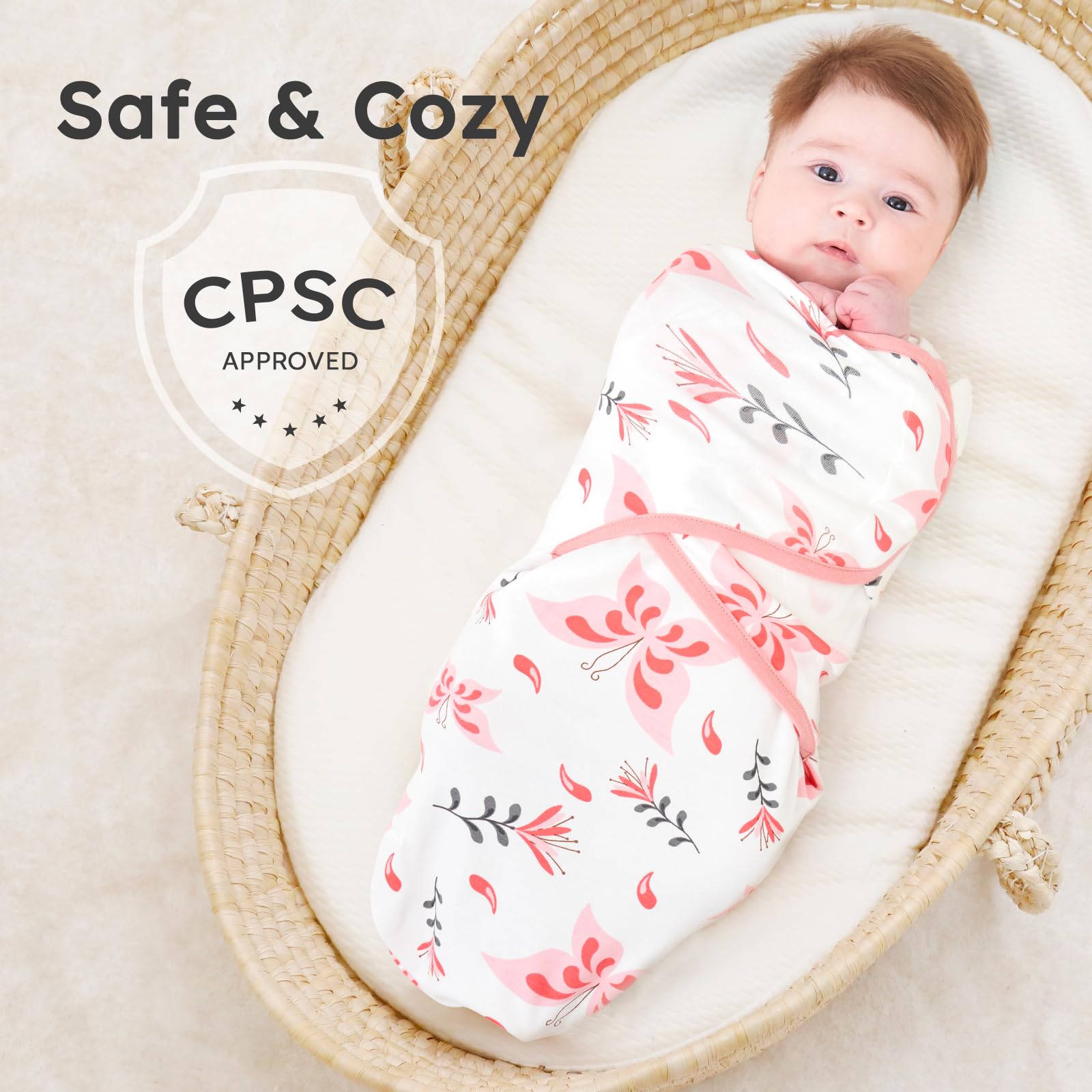 Yoofoss swaddle in use during nap time demonstrates calm sleep.
