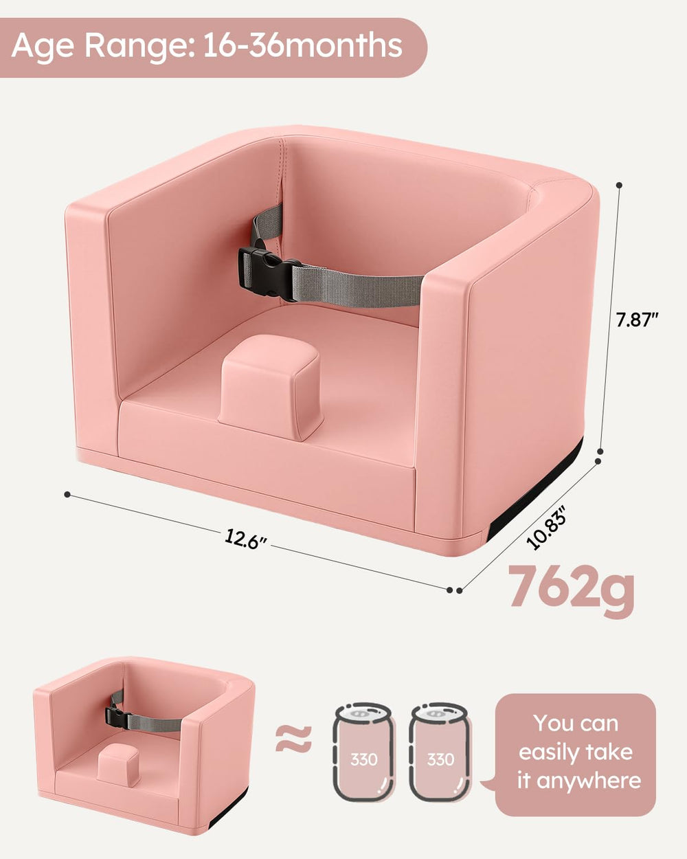 Yoofoss booster seat is portable for dining, travel, and outings