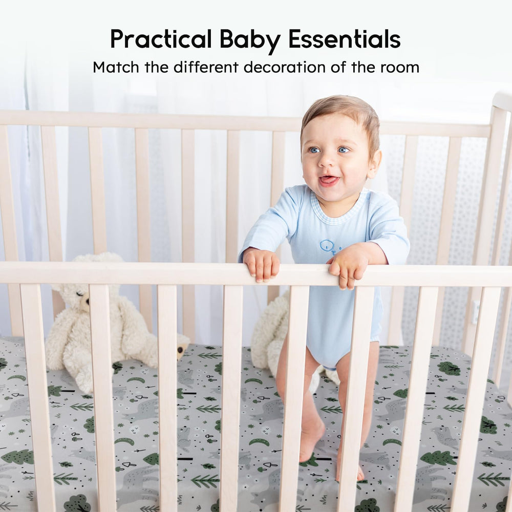 Yoofoss two-pack crib sheets provide a ready replacement on busy days.
