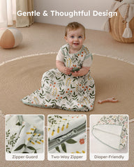 Yoofoss sleep sack with two-way zipper for quick diaper changes