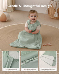 Yoofoss two-way zipper enables easy diaper changes with skin protection.