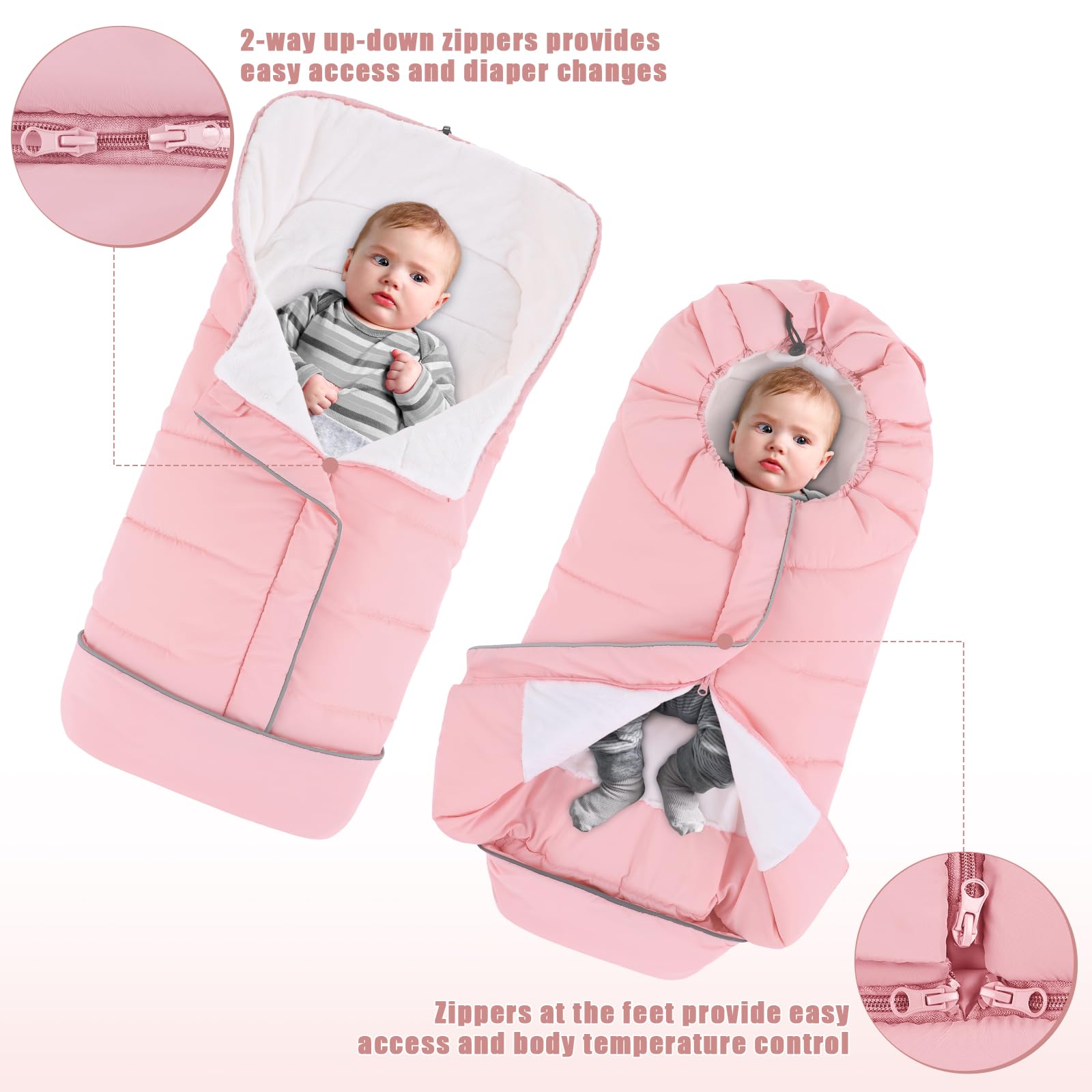 Yoofoss universal fit with safety belt slots on stroller