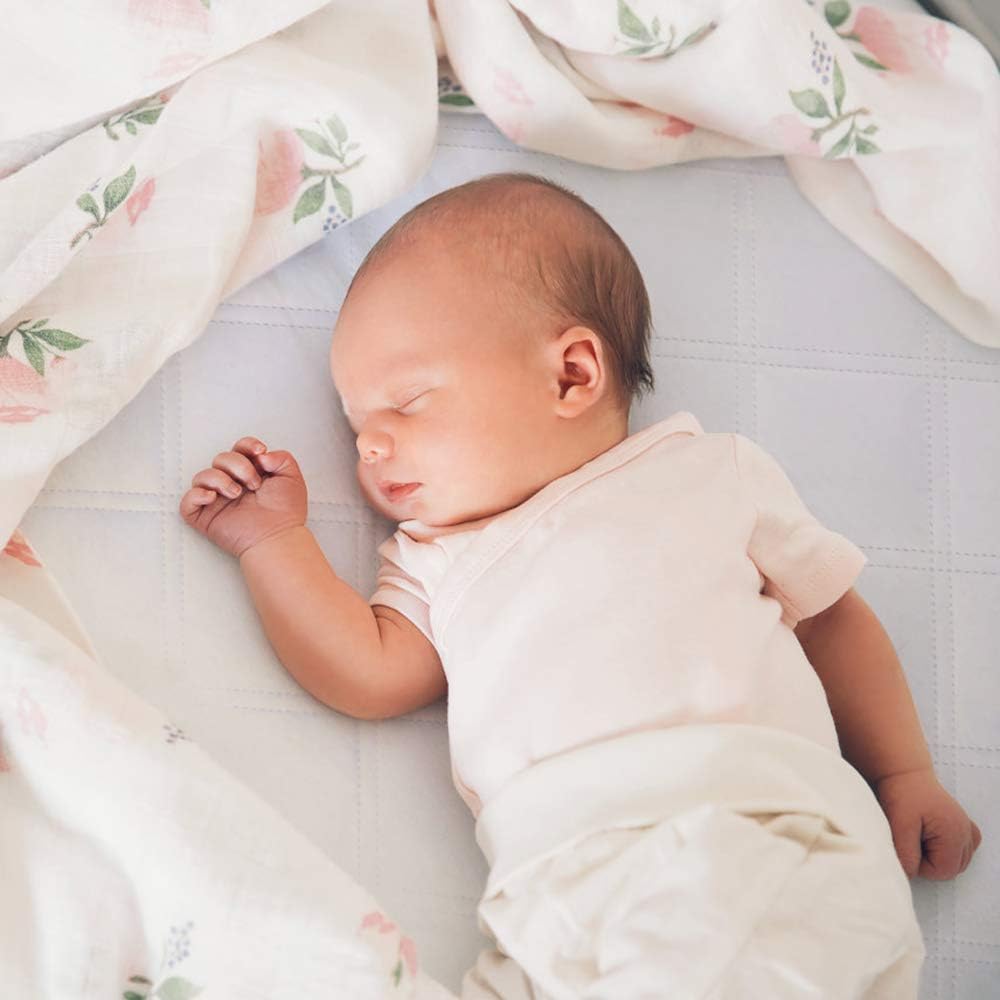 Yoofoss washable bassinet protector image emphasizes durability through repeated washing.