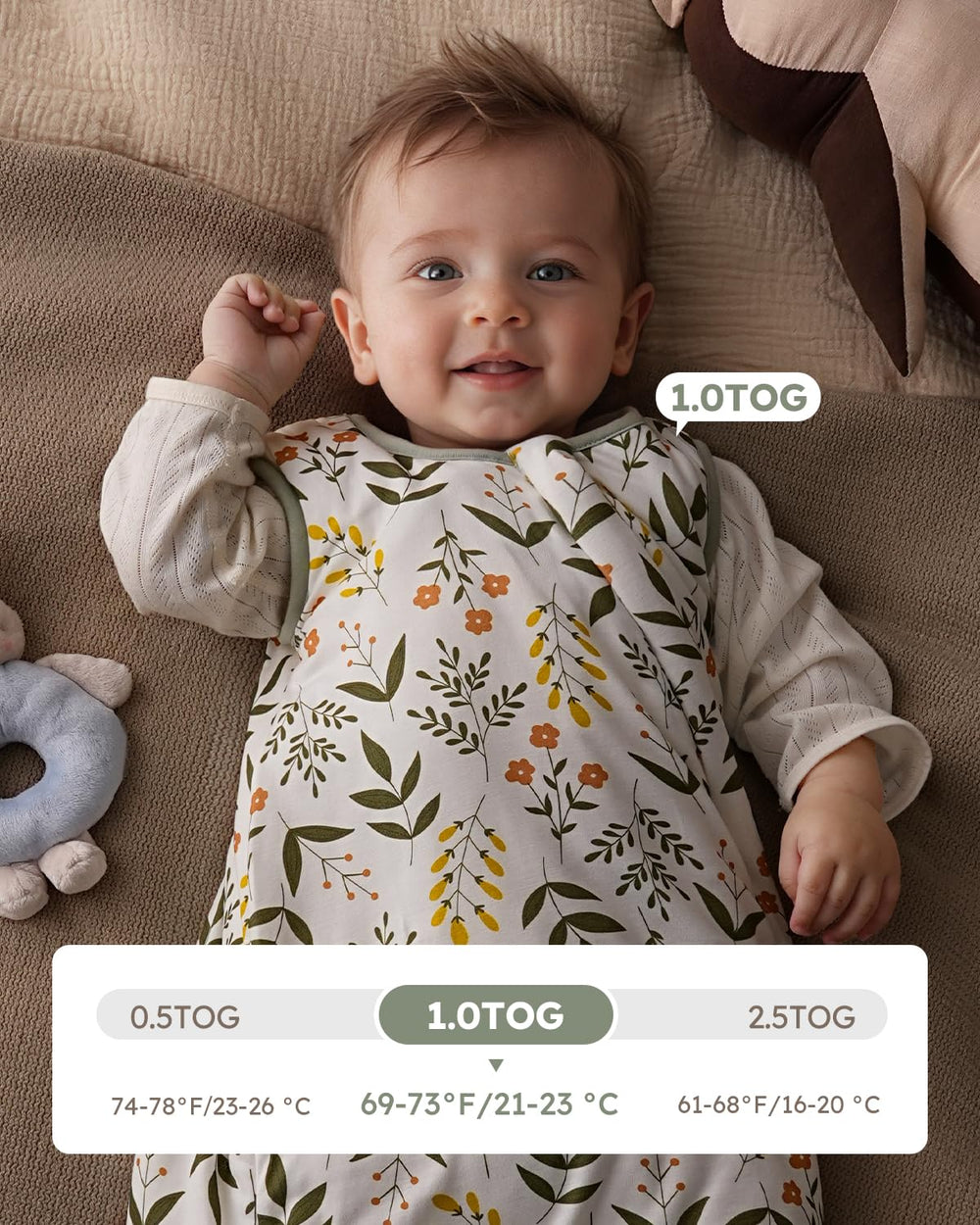 Yoofoss wearable blanket two-way zipper for easy diaper changes