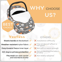 Yoofoss magnetic flap openings let you check baby without fully removing cover.
