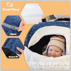Yoofoss blue cover features magnetic flap for easy peeking at baby.