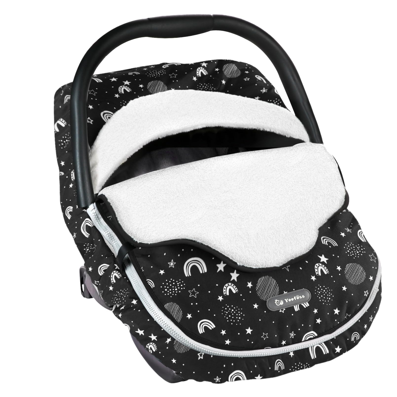 Yoofoss winter car seat cover front view with stars design for warmth and protection