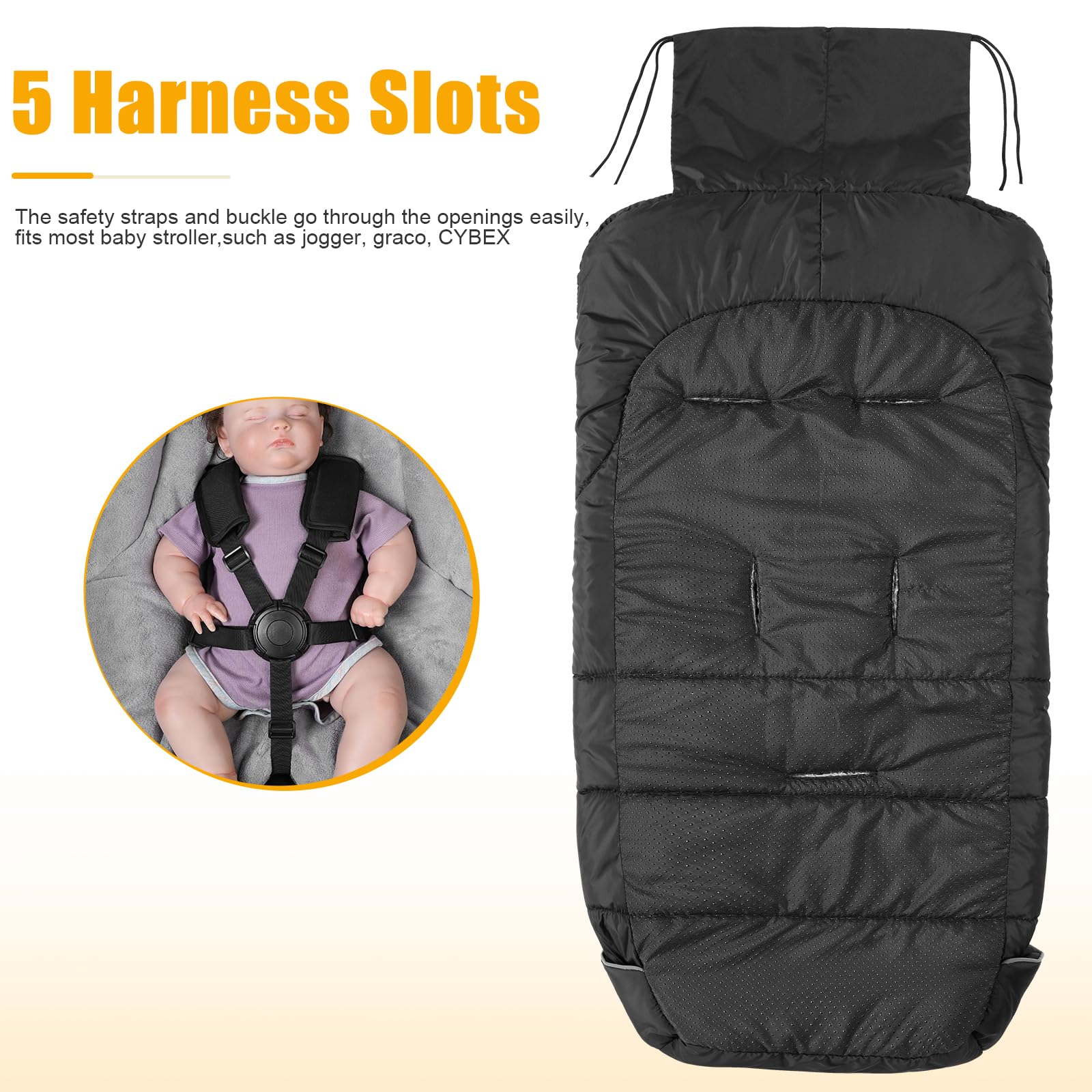 Yoofoss anti-pinch zipper protects baby's face from snag hazards.