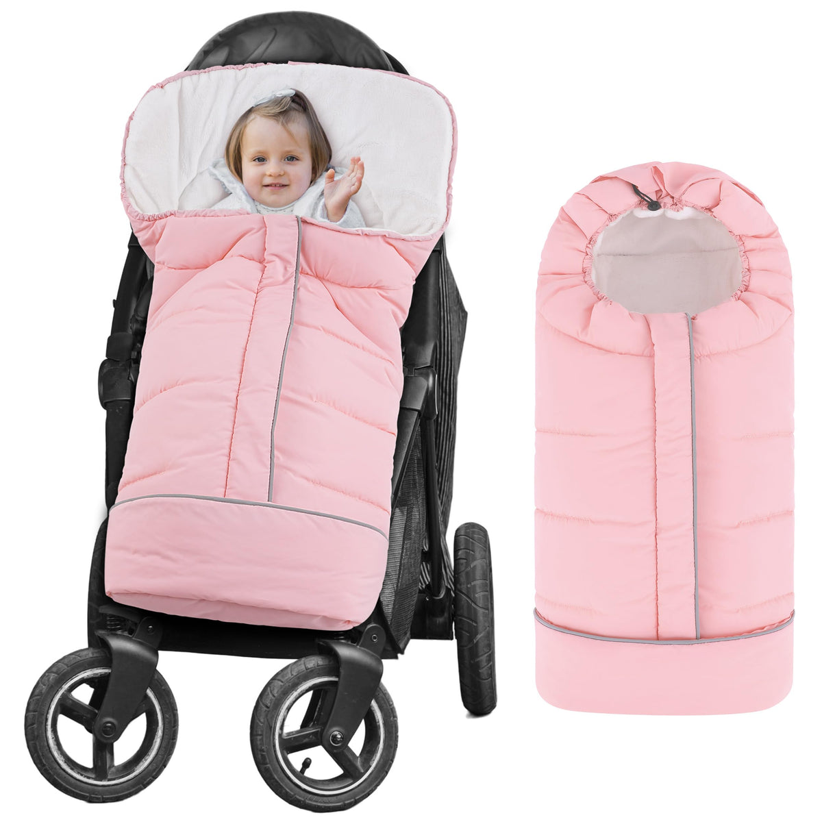 Yoofoss winter stroller cover with hood up for warmth