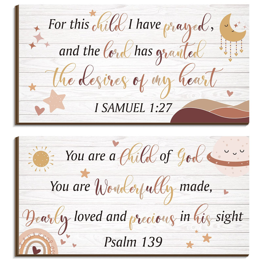 Yookeer 2pcs wooden nursery wall decor enhances kids' room styling