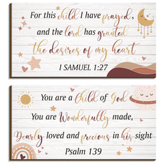 Yookeer 2pcs wooden nursery wall decor enhances kids' room styling
