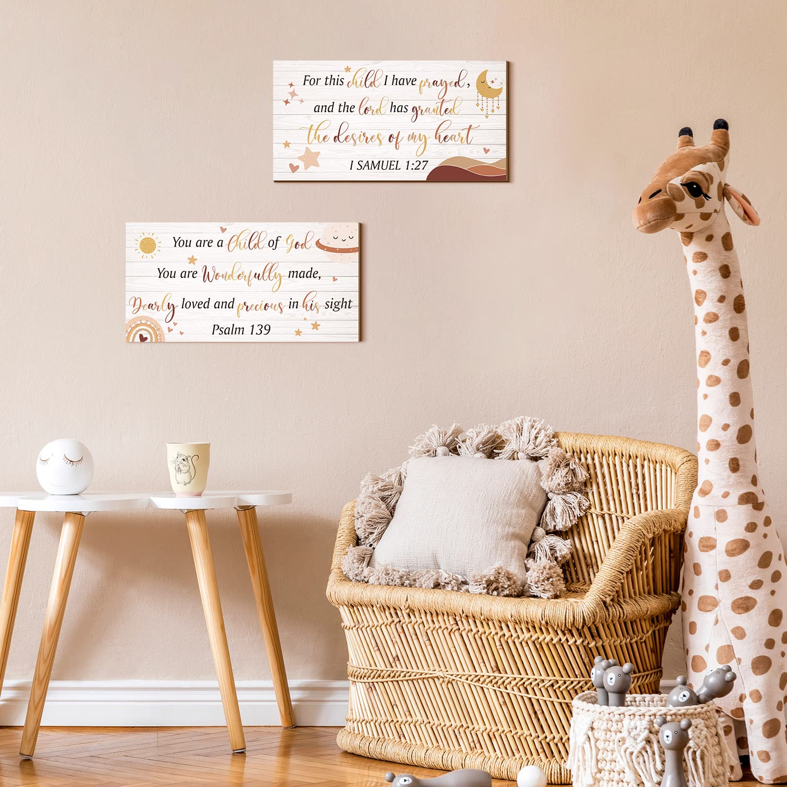 Yookeer bible-quote hanging sign adds timeless inspiration to a child's space