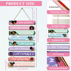Yookeer black girl wall art wood rainbow colors adds vibrant energy to bedrooms.