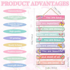 Yookeer unicorn decor set suits nursery or kid spaces with charming, soft pink visuals