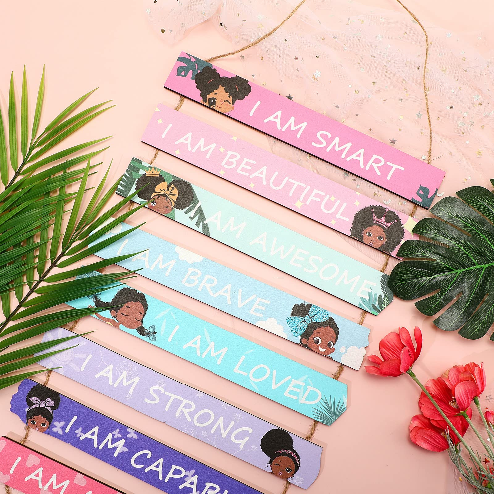 Yookeer inspirational wall art for kids in durable wood enhances playroom decor.