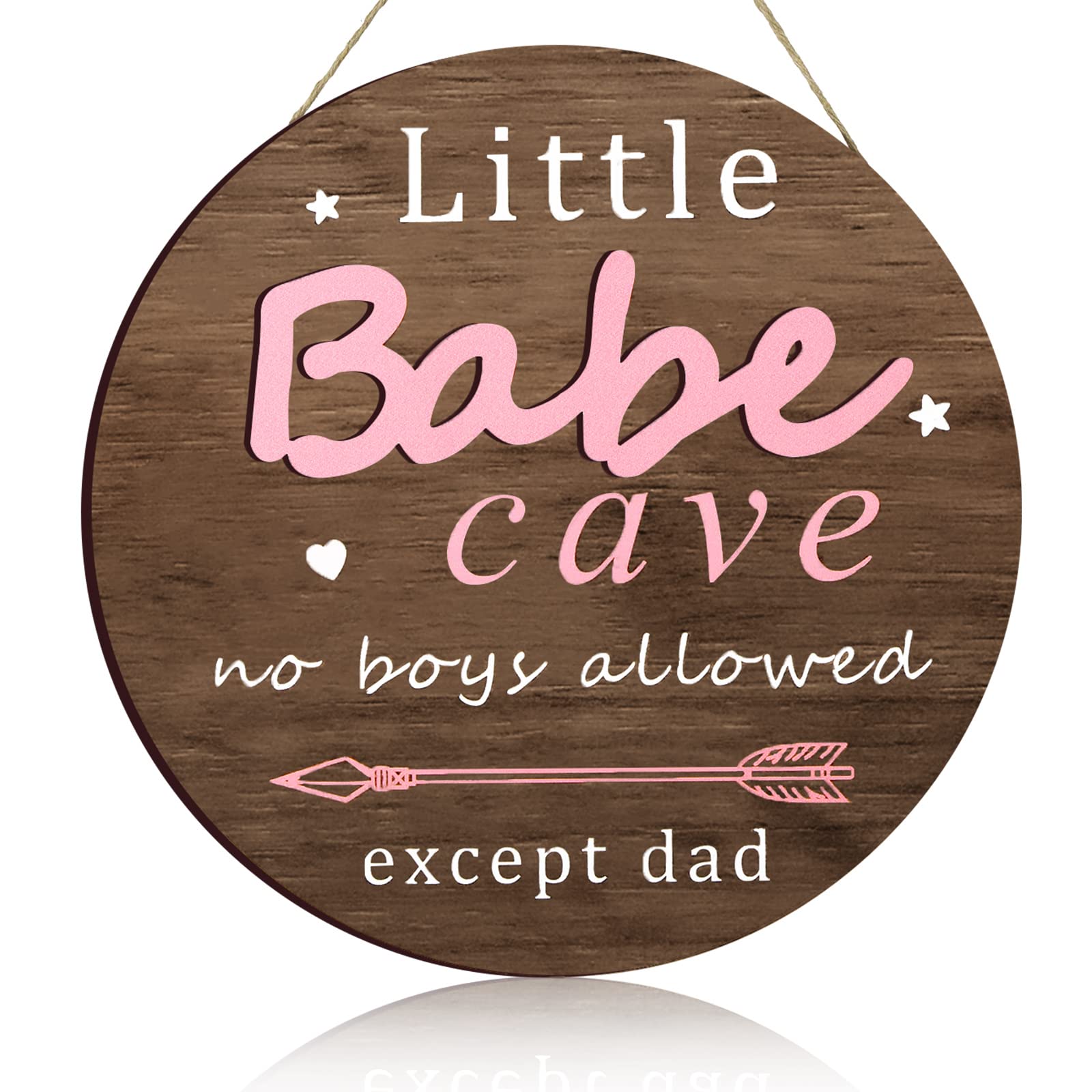 Yookeer Little Babe Cave Sign door view, rustic wooden nursery decor for bedrooms