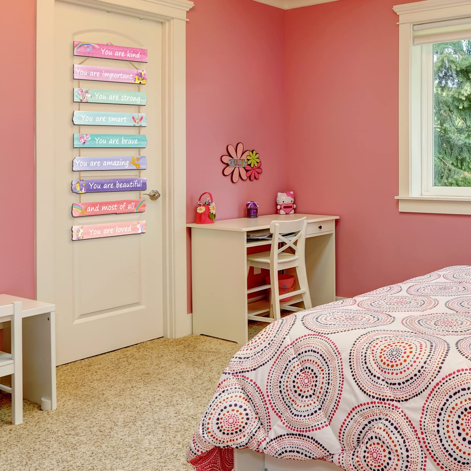 Yookeer pink wall art helps personalize entryways and doorways with whimsy