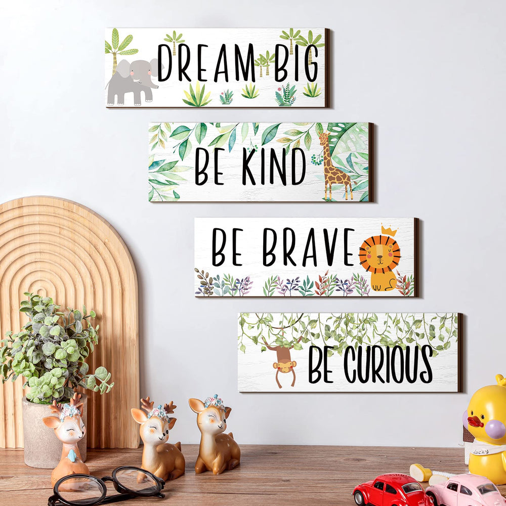Yookeer safari animal wall art 11x3.9 inches brightens bedrooms with playful inspiration.