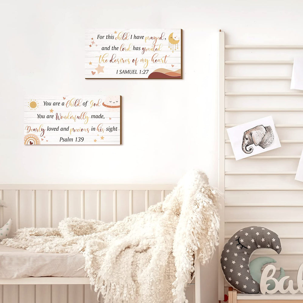 Yookeer wooden kids room sign blends rustic charm with faith-inspired quotes